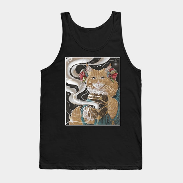 Pandora the Cat - White Outlined Version Tank Top by Nat Ewert Art